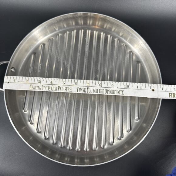 Calphalon 13 Inch Large Stainless Steel Grill Pan Grooved Skillet - Picture 7 of 13